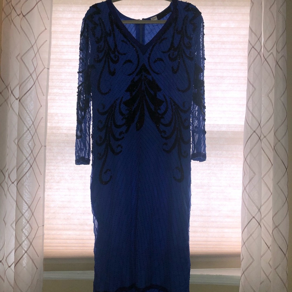 Royal blue vintage gown - size small
